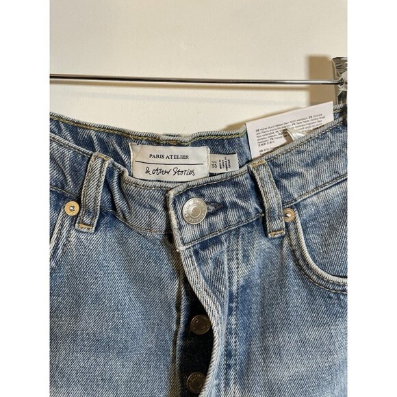 Paris‎ Atelier & Other Stories Women Denim Cutoff Shorts SZ 2 High Waist - Picture 6 of 7